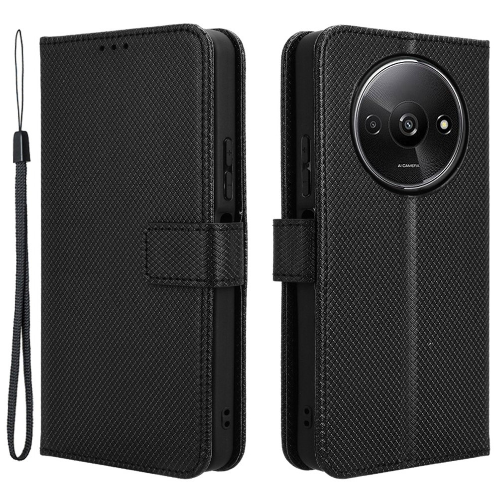 Flip-case Für Xiaomi Redmi A3, Mit Magnetischer Brieftaschenfunktion, Schwarz