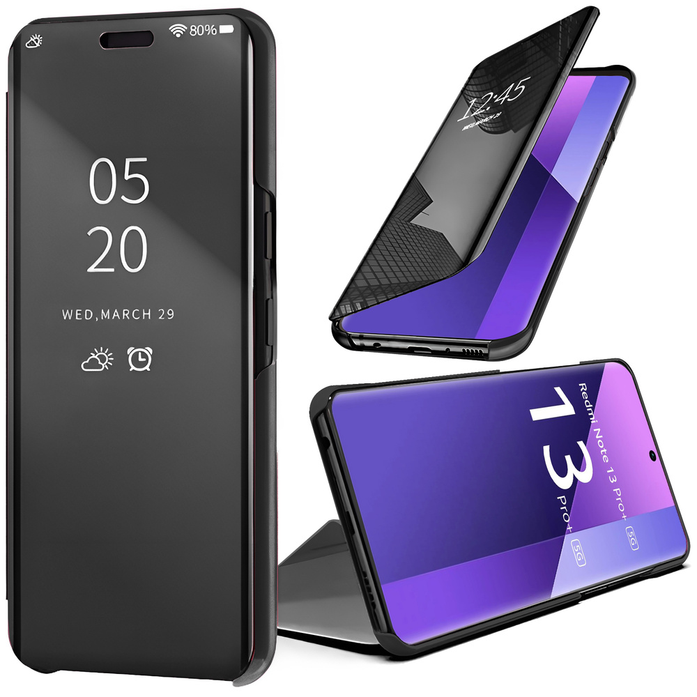 Schutzhülle Für Xiaomi Redmi Note 13 Pro+, Clear View, Schwarz