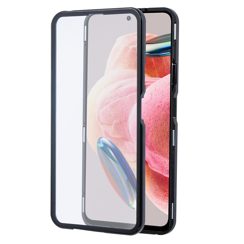 Hülle Für Xiaomi Redmi Note 12, Erbord Glass Armor Leather, Schwarz
