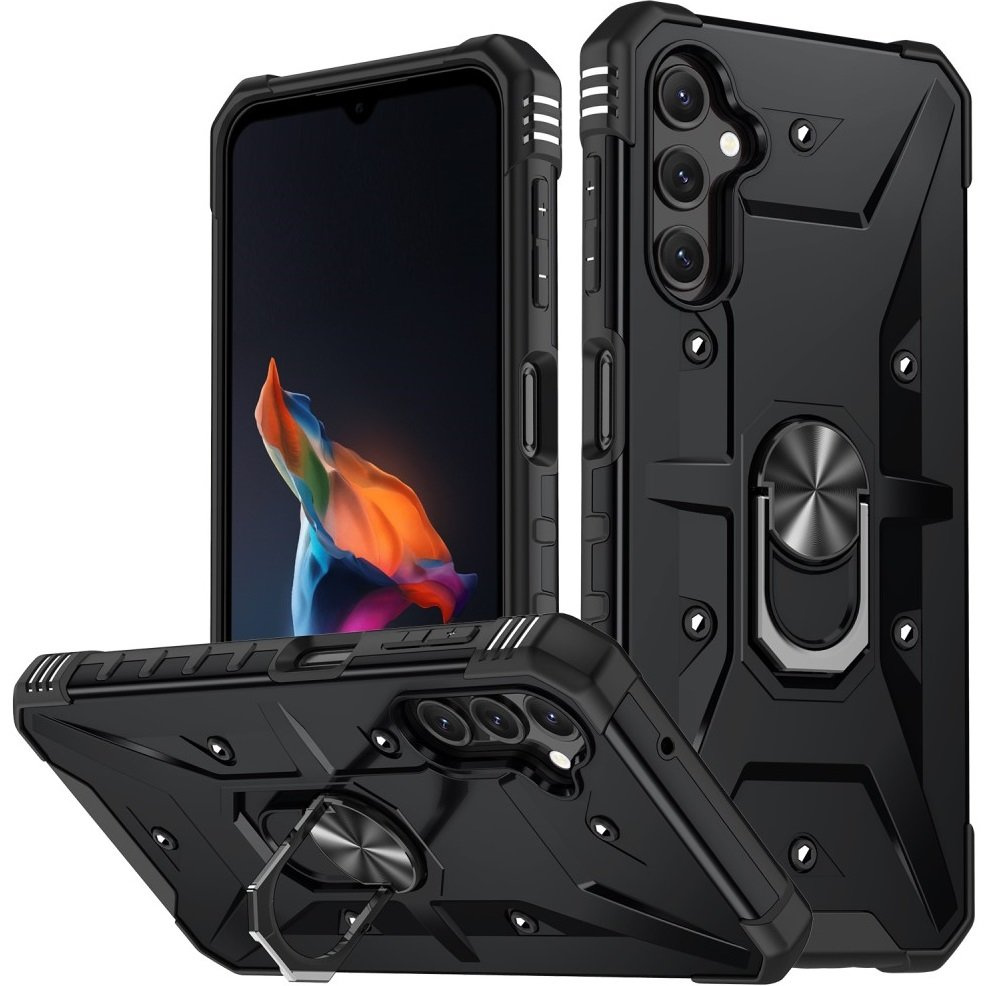 Gepanzerte Schutzhülle Für Samsung Galaxy A14 4g/5g, Mit Ring, Schwarz