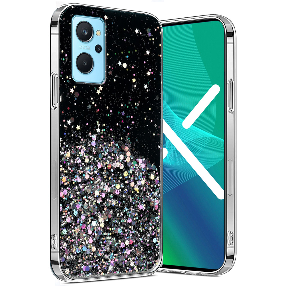 Schutzhülle Für Realme 9i / Oppo A96, Glitzernd, Schwarz