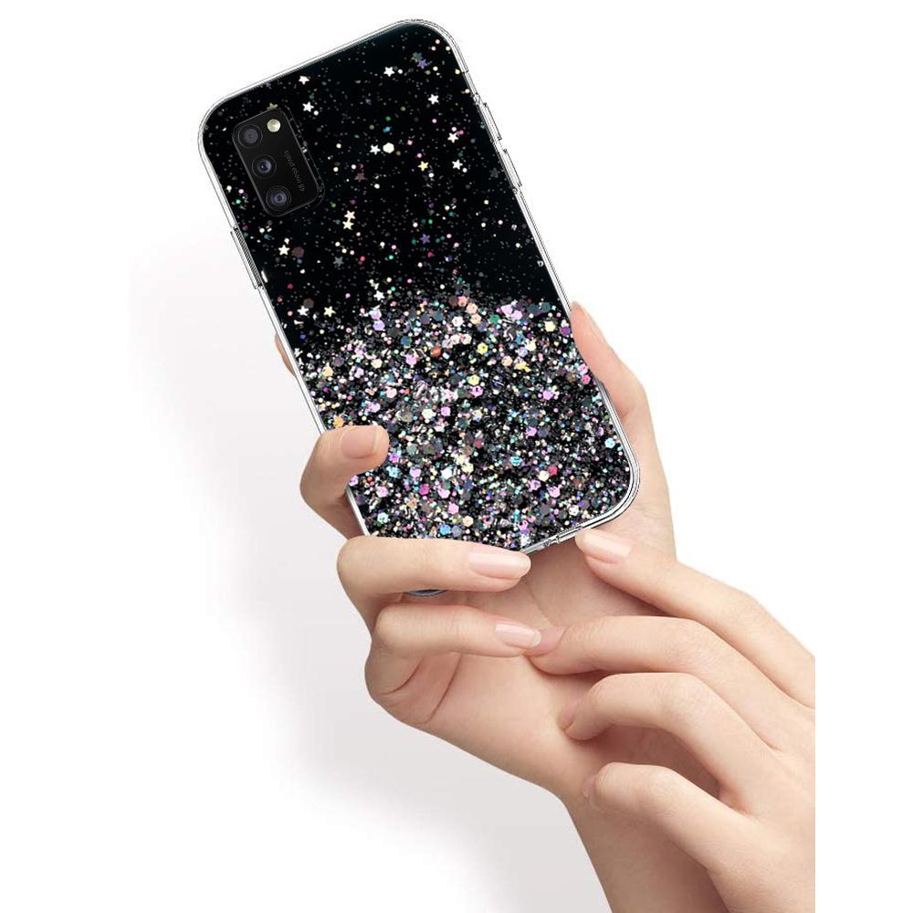 Samsung Galaxy A41 Hülle, Glitzernd, Schwarz