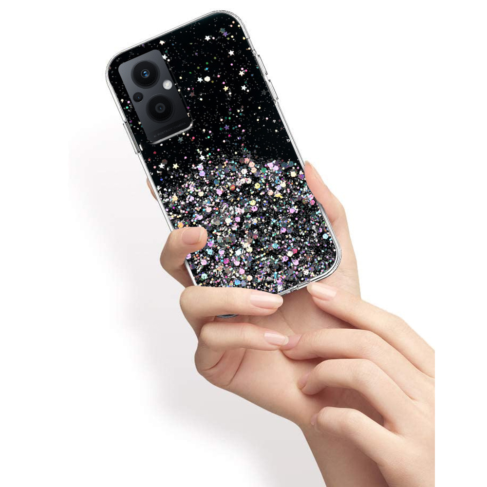 Oppo Reno7 Lite 5g Hülle, Glitzernd, Schwarz