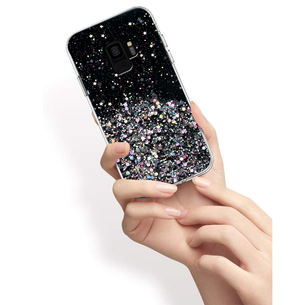 Samsung Galaxy S9 Hülle, Glitzernd, Schwarz