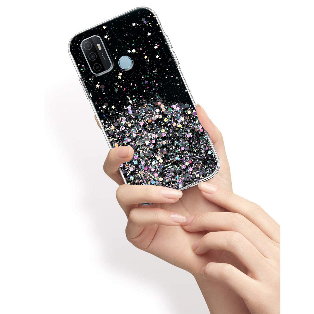 Oppo A53 2020 Hülle, Glitzernd, Schwarz