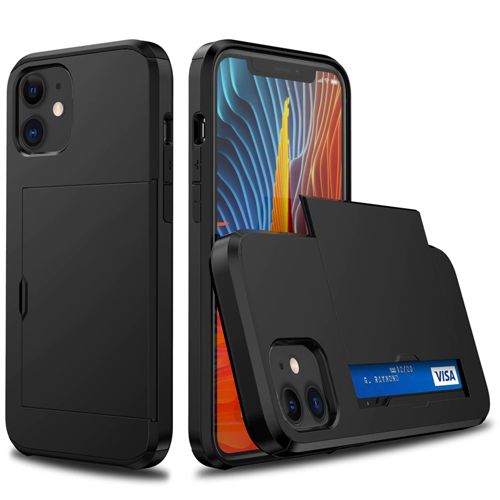Iphone 11 Hülle, Schiebekartenhalter, Schwarz