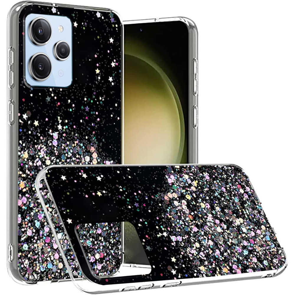 Schutzhülle Für Xiaomi Redmi 12, Glitzernd, Schwarz