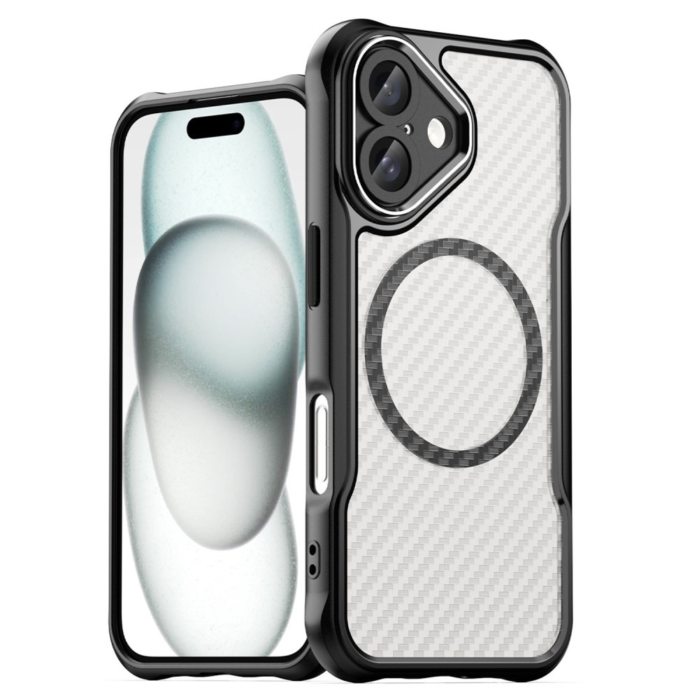 Iphone 16 Plus Fusion Hybrid Carbon Hülle Für Magsafe, Schwarz