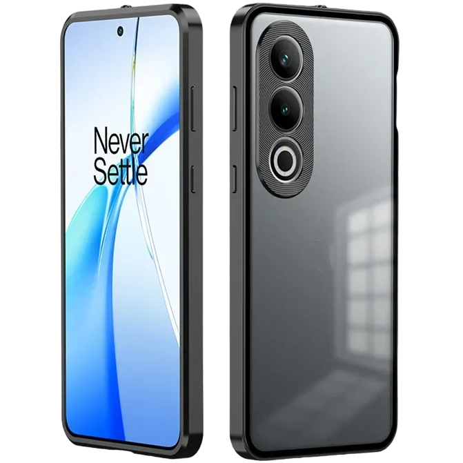 Schutzhülle Für Oneplus Nord Ce4 Lite, Magnetische Glasrückseite, Schwarz