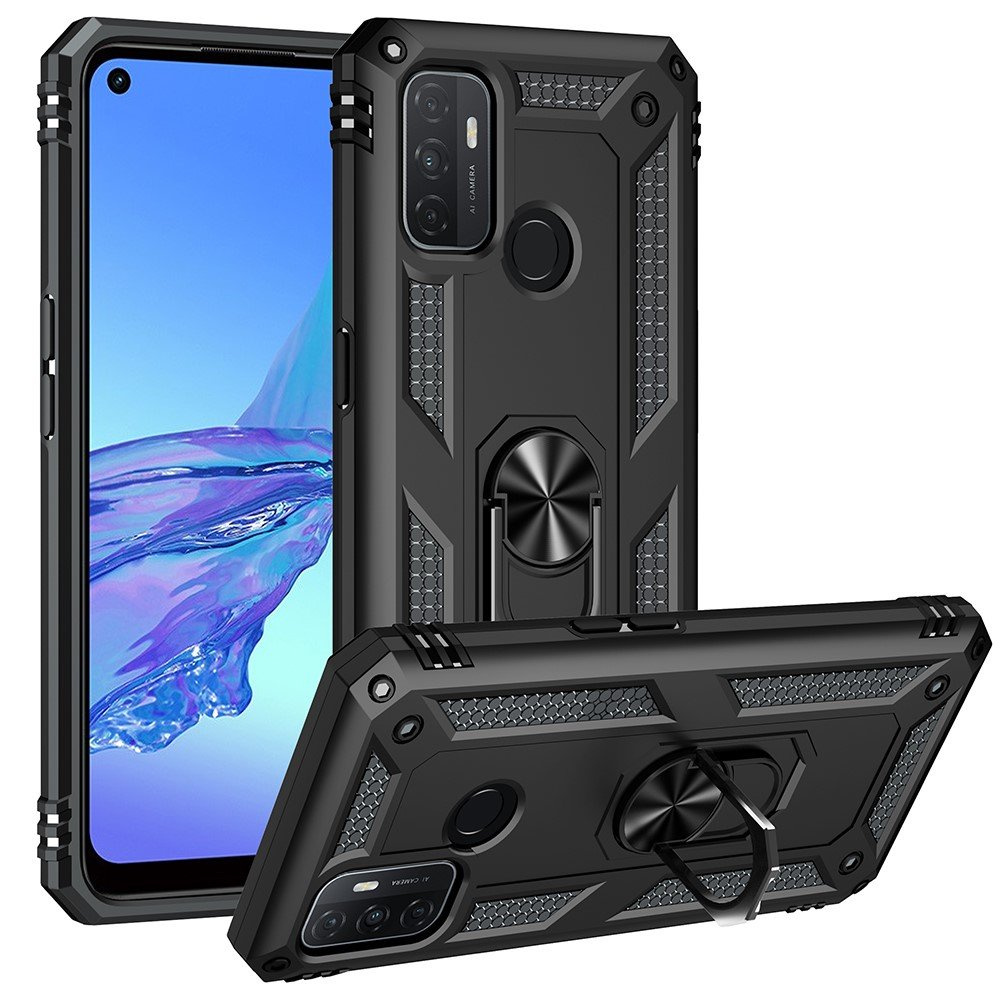 Gepanzerte Schutzhülle Für Oppo A53 / Oppo A53s / A32 4g, Nox Case Ring, Schwarz