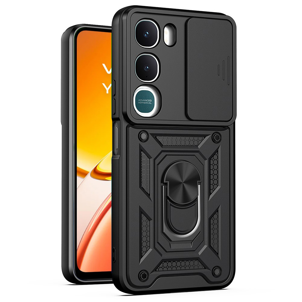 Schutzhülle Mit Schutzfunktion Für Vivo Y31 5g / Y21d, Camshield Slide, Schwarz