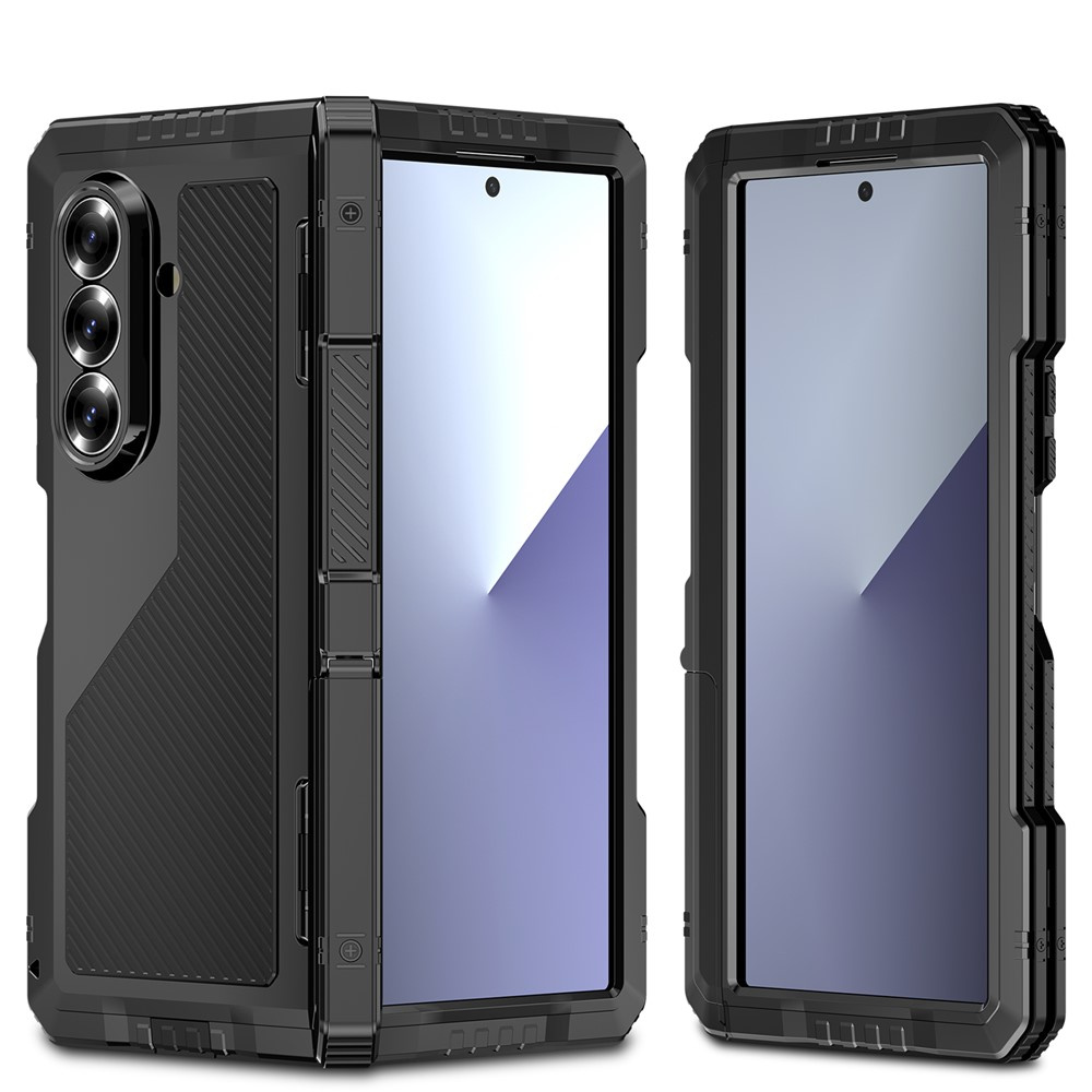 Gepanzertes Aluminium-case Für Samsung Galaxy Z Fold7 5g Mit Ständer Und Stifthalter – Schwarz