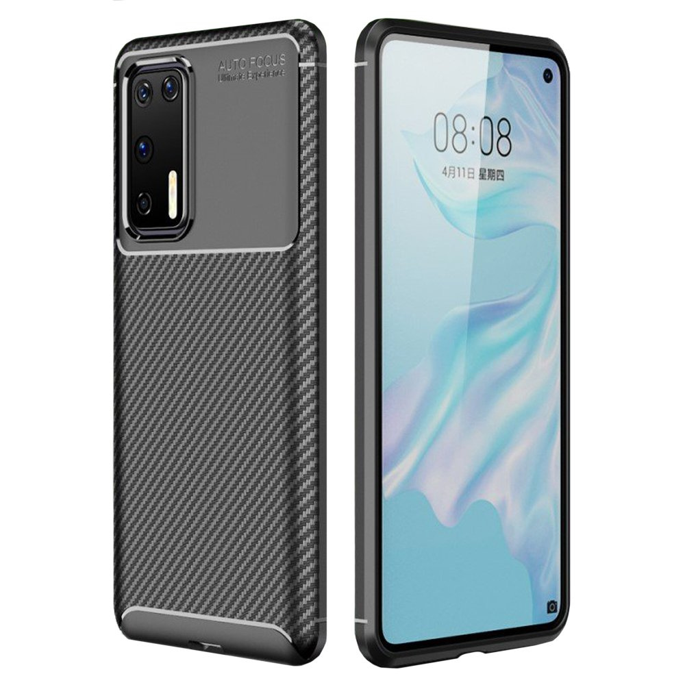 Schutzhülle Für Huawei P40, Carbon Gel, Schwarz