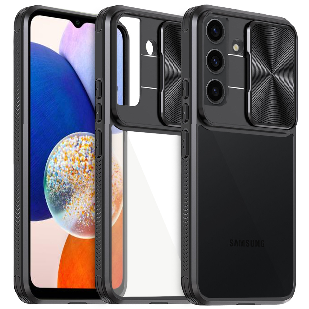 Schutzhülle Für Samsung Galaxy A14 4g/5g, Mit Schiebekamera, Schwarz
