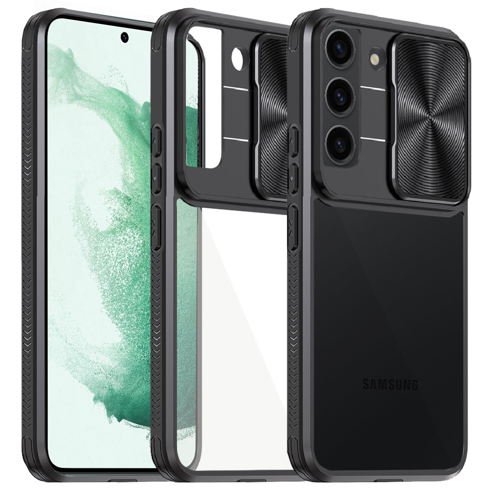Schutzhülle Für Samsung Galaxy S22, Schiebekamera, Schwarz