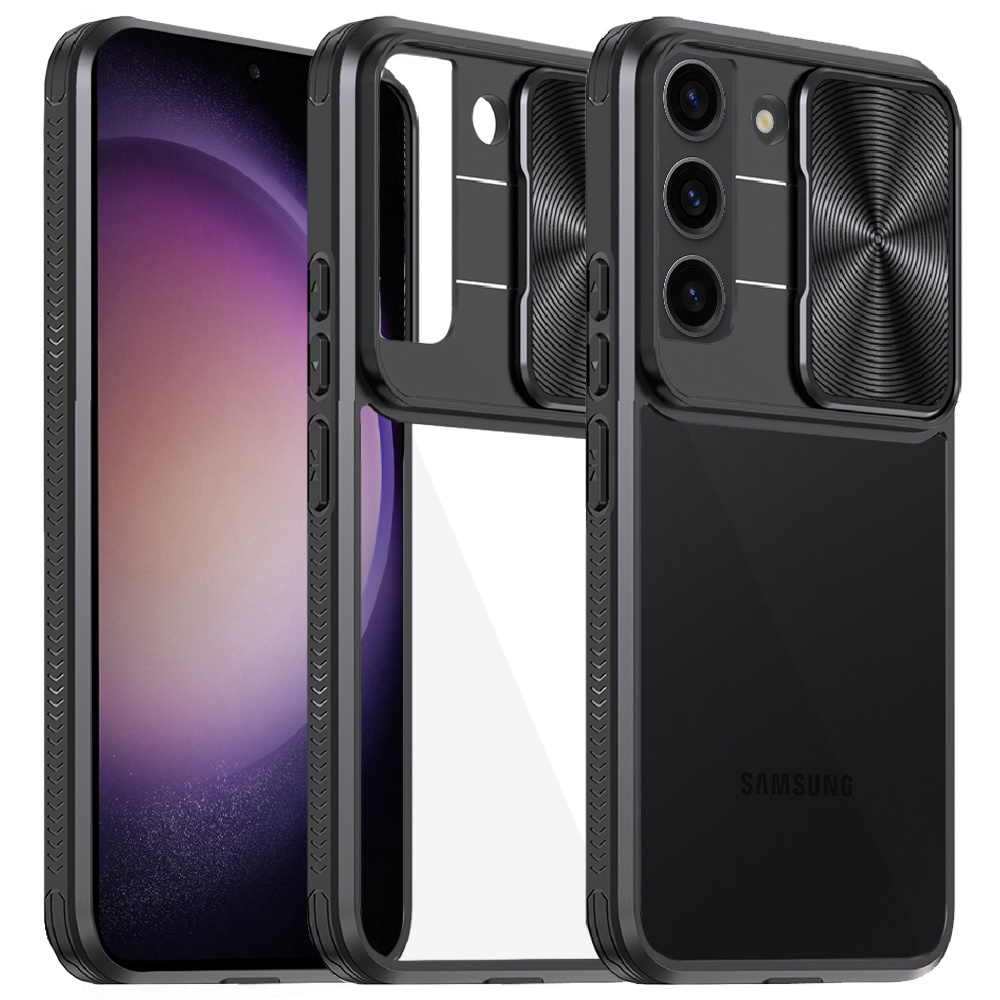 Schutzhülle Für Samsung Galaxy S23 Plus, Mit Schiebekamera, Schwarz