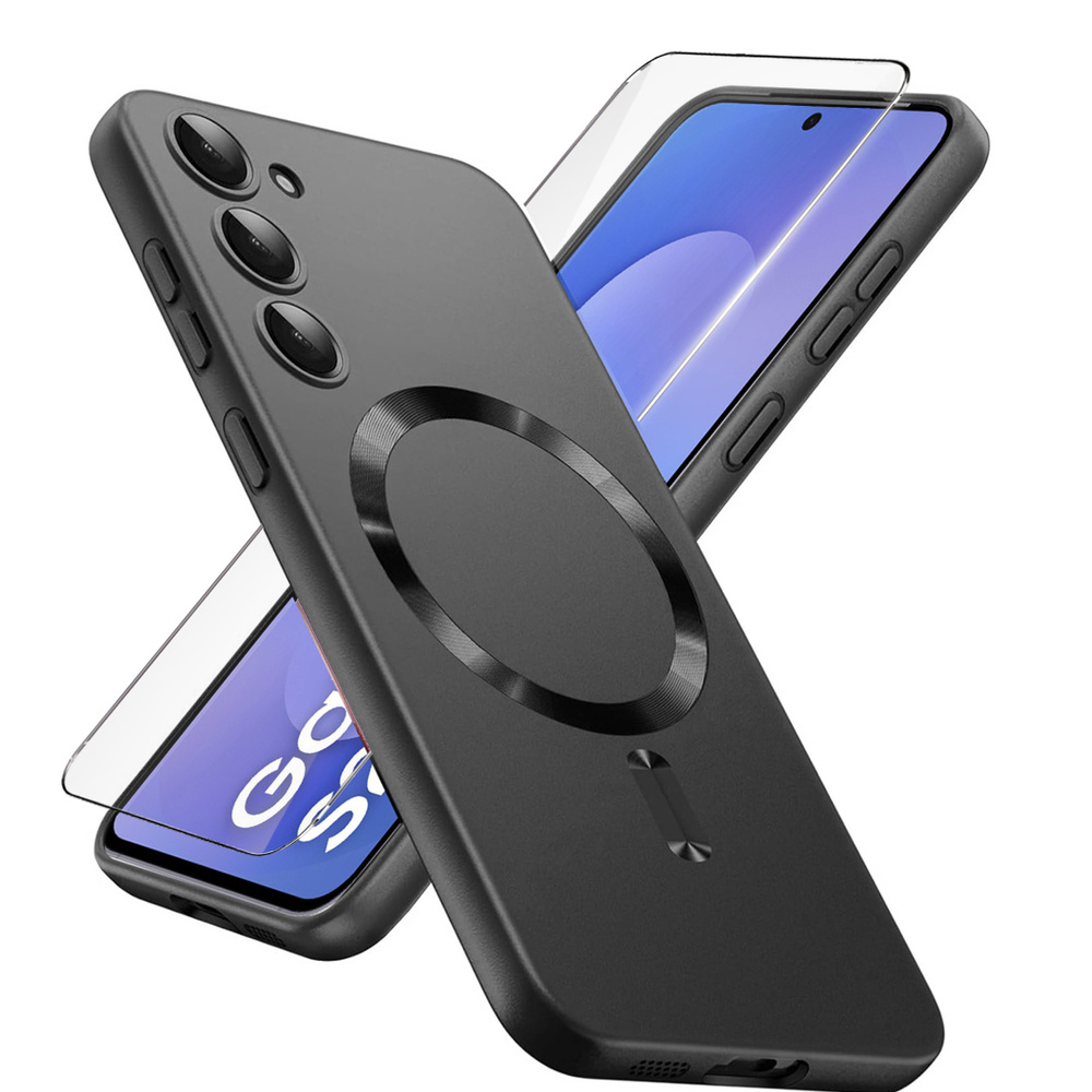 Samsung Galaxy S25 Fe Hüllenset, Colormag, Für Magsafe, Schwarz + Displayschutzfolie