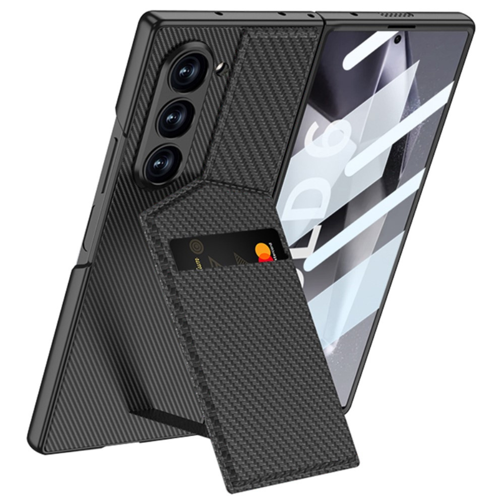 Schutzhülle Für Samsung Galaxy Z Fold6 5g, Gkk Kartenhalter Mit Ständer, Schwarz