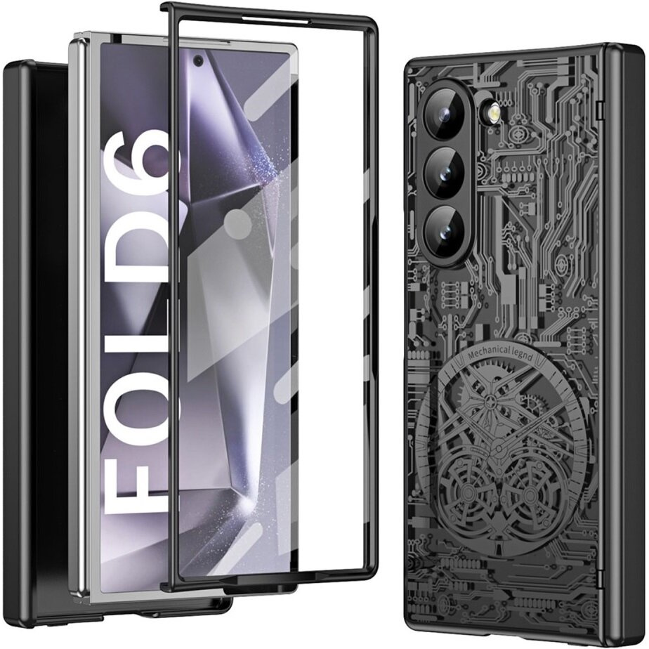 Schutzhülle Für Samsung Galaxy Z Fold6 5g, Modell „mechanical Legend“, Schwarz
