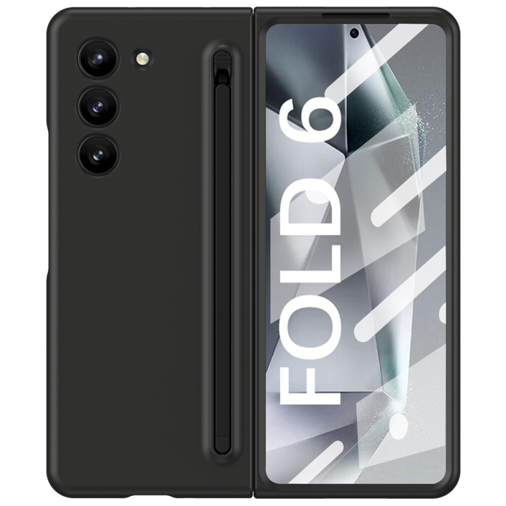 Schutzhülle Für Samsung Galaxy Z Fold6 5g, Mit Glas Und Stift, Schwarz