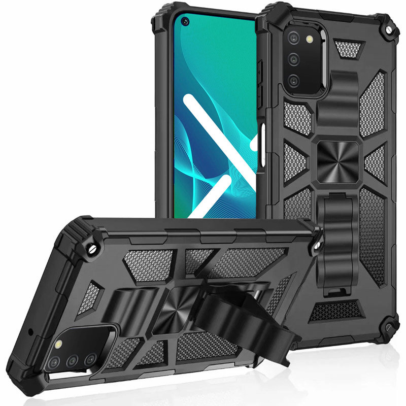 Schutzhülle Für Samsung Galaxy A03s, Armor Kickstand, Schwarz