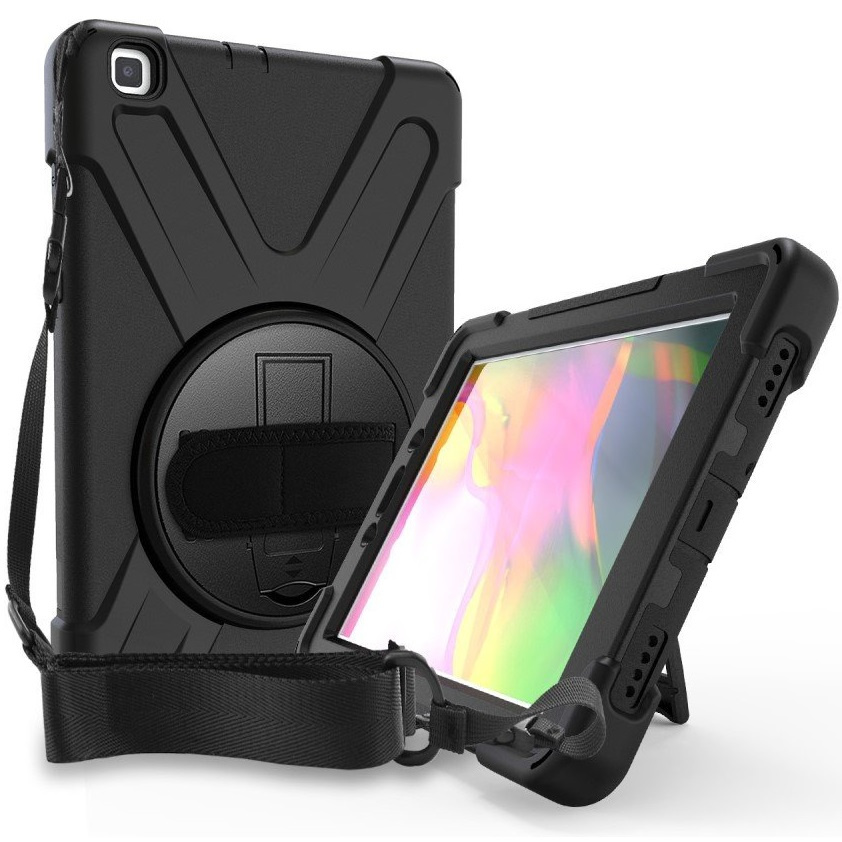 Schutzhülle Für Samsung Galaxy Tab A8 8" (2019), X-förmige Hülle, Schwarz