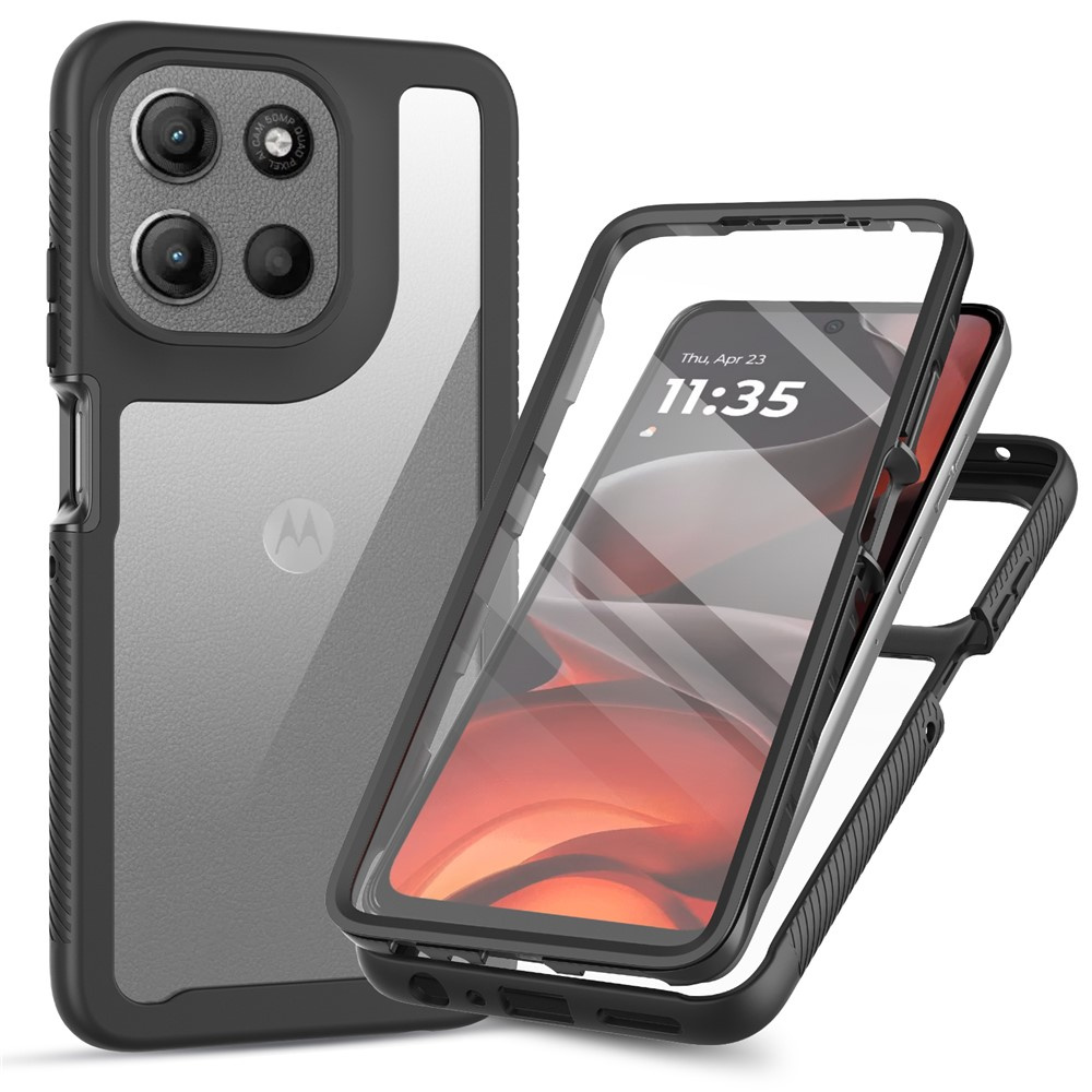 Schutzhülle Für Motorola Moto G86 5g, Stoßfest, Mit Folie, Schwarz