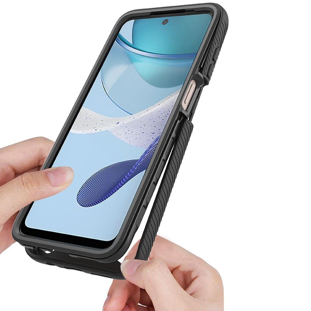 Schutzhülle Für Motorola Moto G53 5g, Stoßfest, Mit Folie, Schwarz