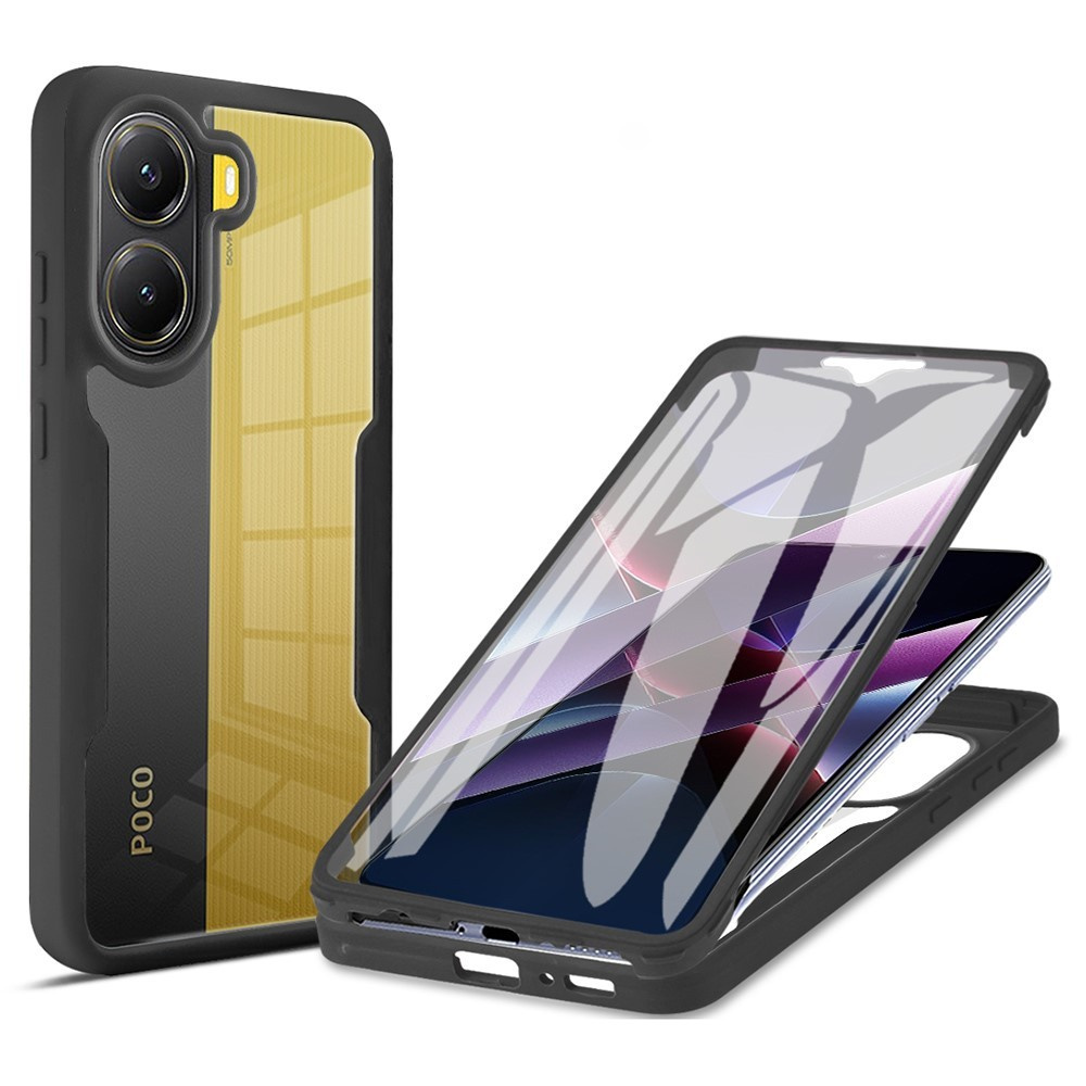 Schutzhülle Für Xiaomi Poco X7 Pro 5g, Stoßfest, Mit Folie, Schwarz