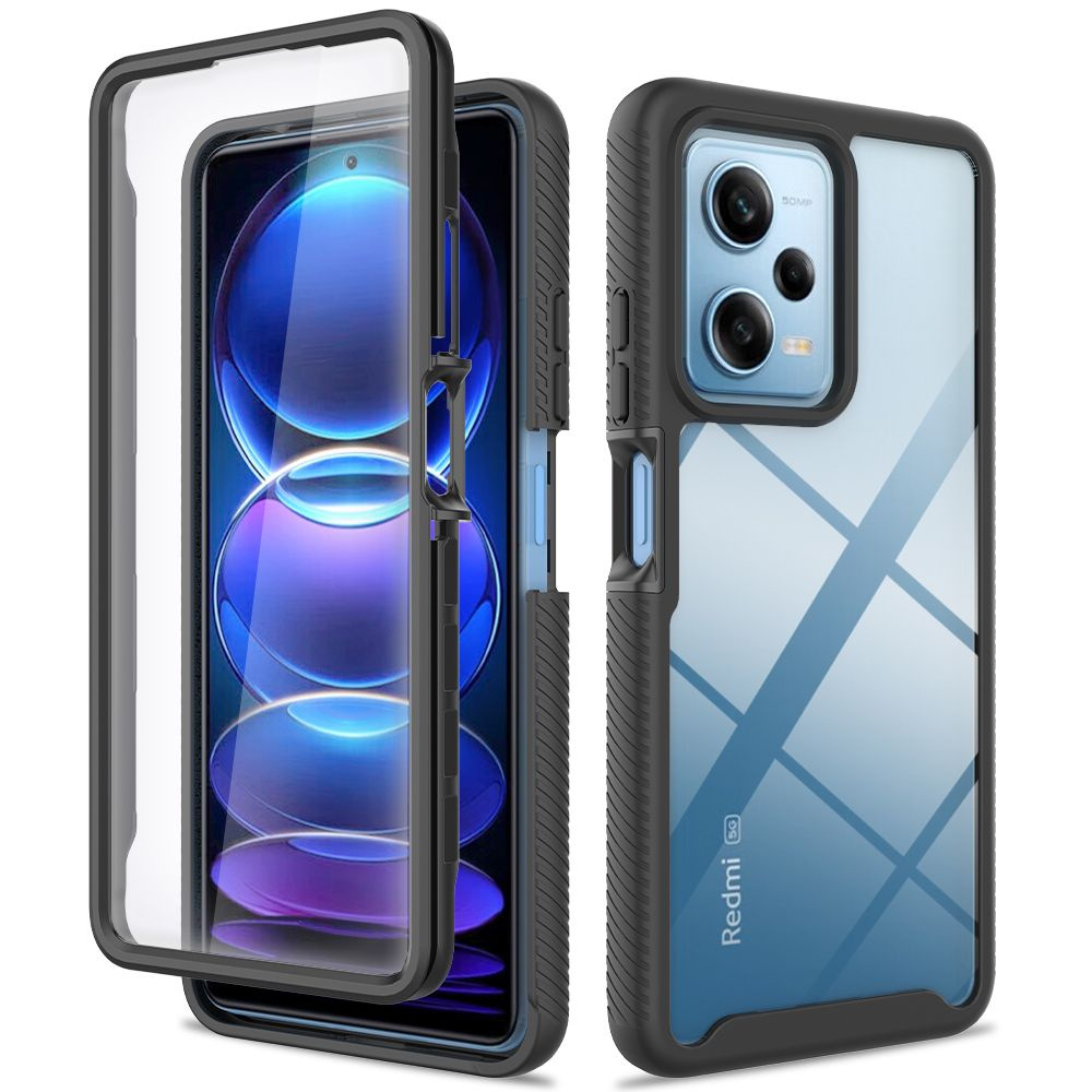 Schutzhülle Für Xiaomi Redmi Note 12 Pro 5g / Poco X5 Pro 5g, Stoßfest, Mit Folie, Schwarz