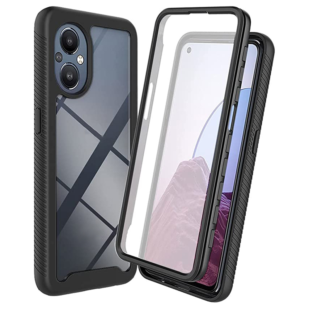 Oppo Reno7 Lite Stoßfeste Hülle Mit Schutzfolie, Schwarz