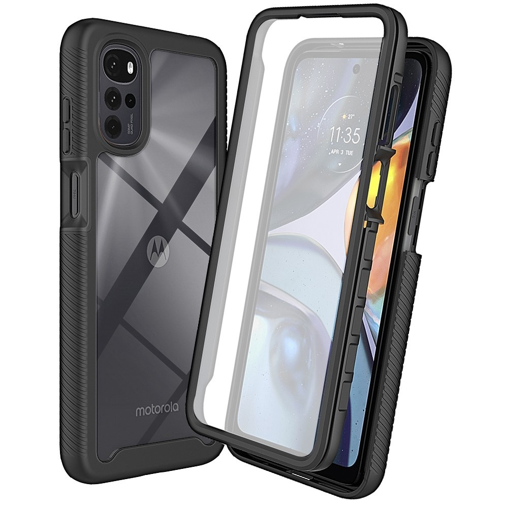 Stoßfeste Hülle Für Motorola Moto G22 Mit Schutzfolie, Schwarz