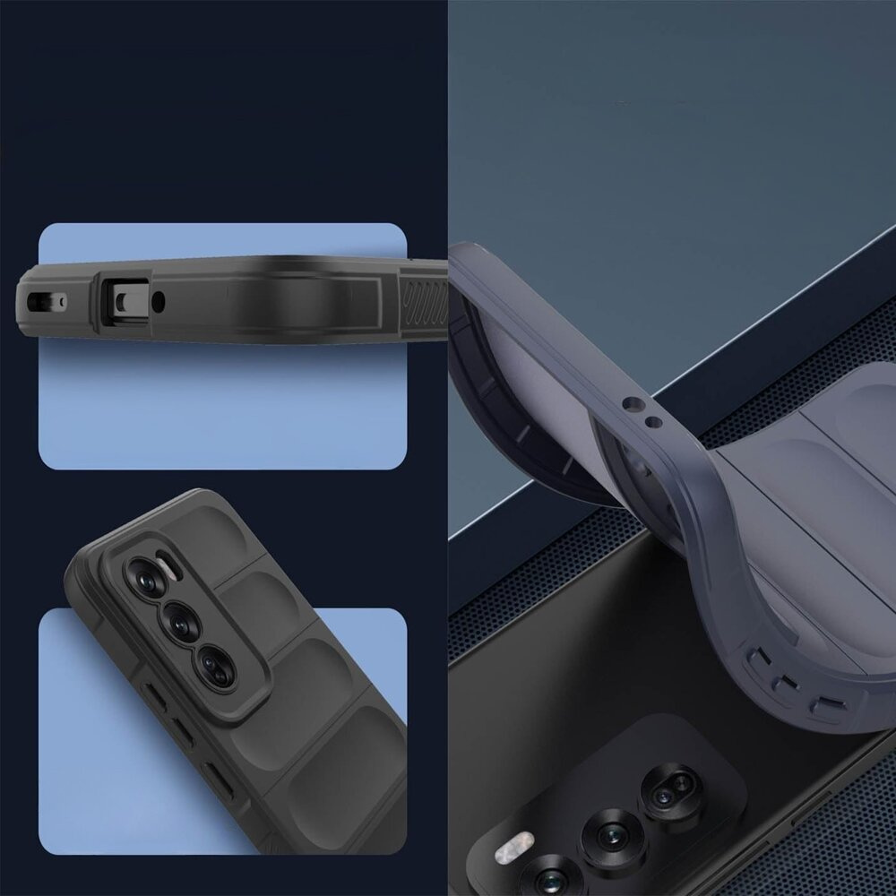 Stoßfeste Gaming-hülle + 3d-schutzglas Für Oppo Reno 12 Pro, Schwarz/schwarzer Rahmen