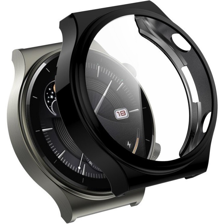 2-in-1-hülle Mit Displayschutzfolie Für Huawei Watch Gt 2 Pro, Schwarz