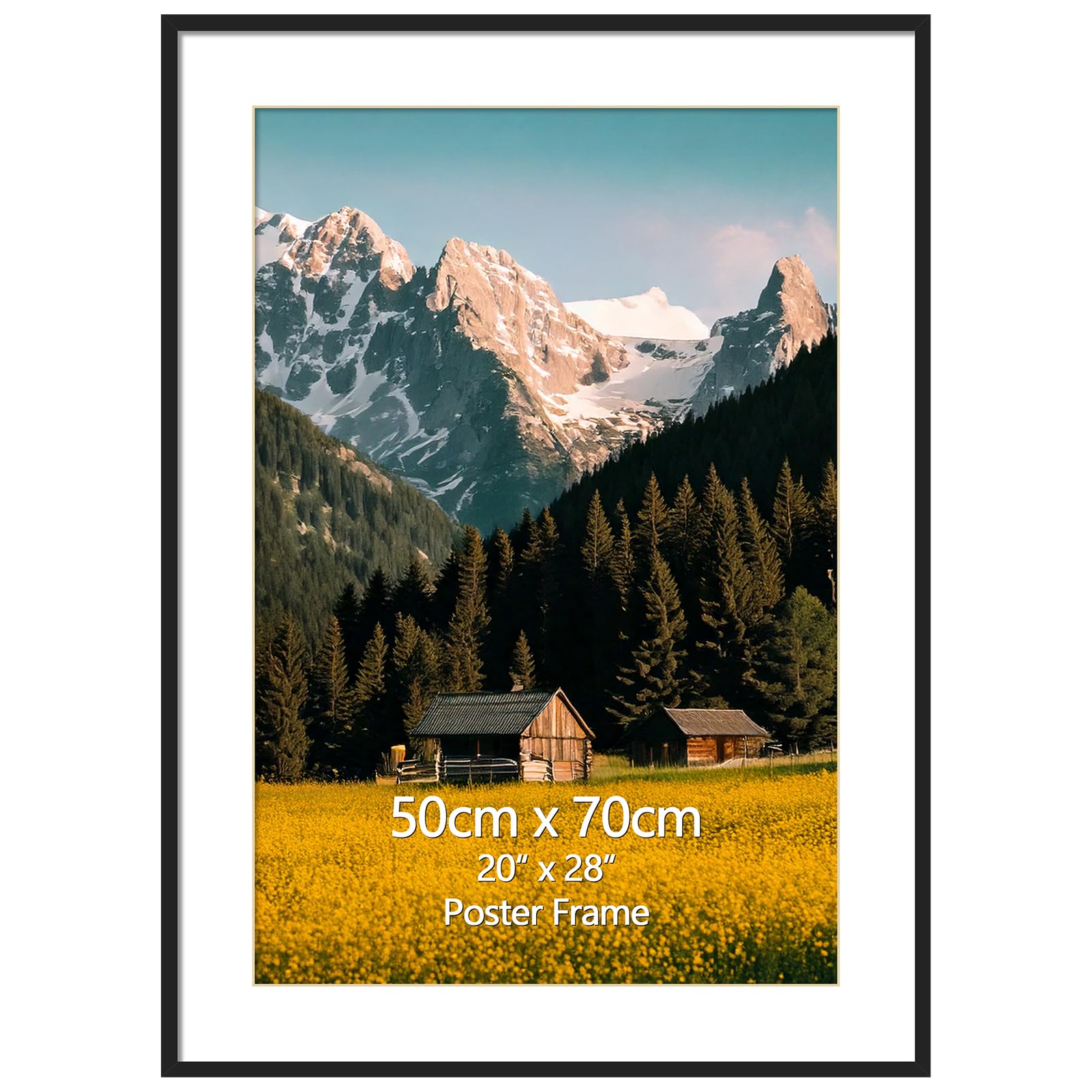 Bilderrahmen Für Ein Fotoposter 50x70 Cm, Schwarzer B2-aluminium-fotorahmen