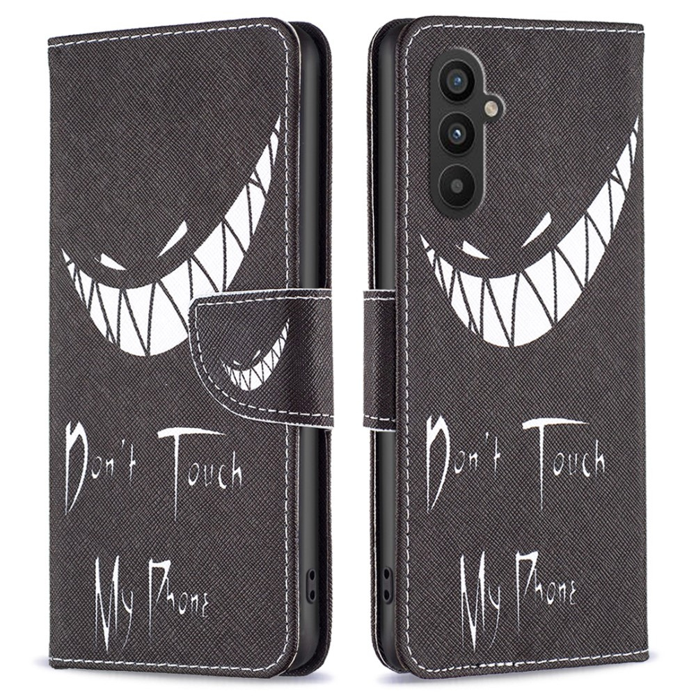 Klapphülle Für Samsung Galaxy A25 5g, Brieftaschenmotiv, „finger Weg Von Meinem Handy“, Schwarz + 9h-glas