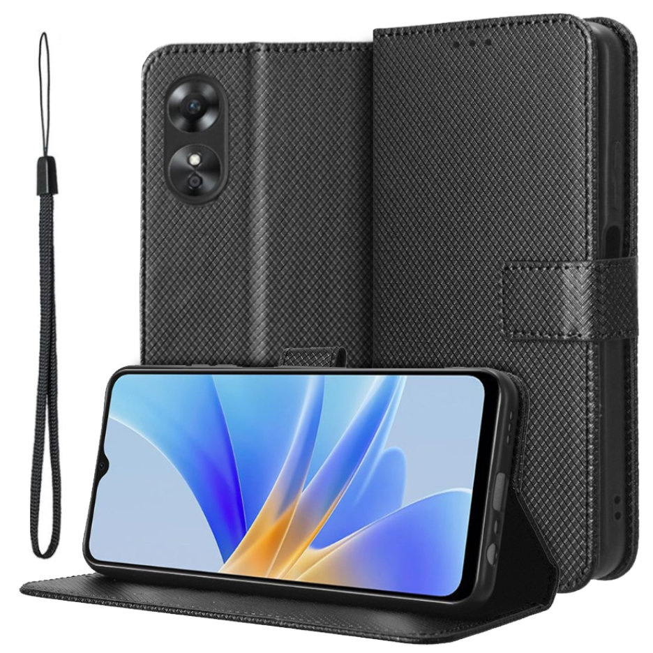 Klapphülle Für Oppo A17, Smart Magnet, Schwarz