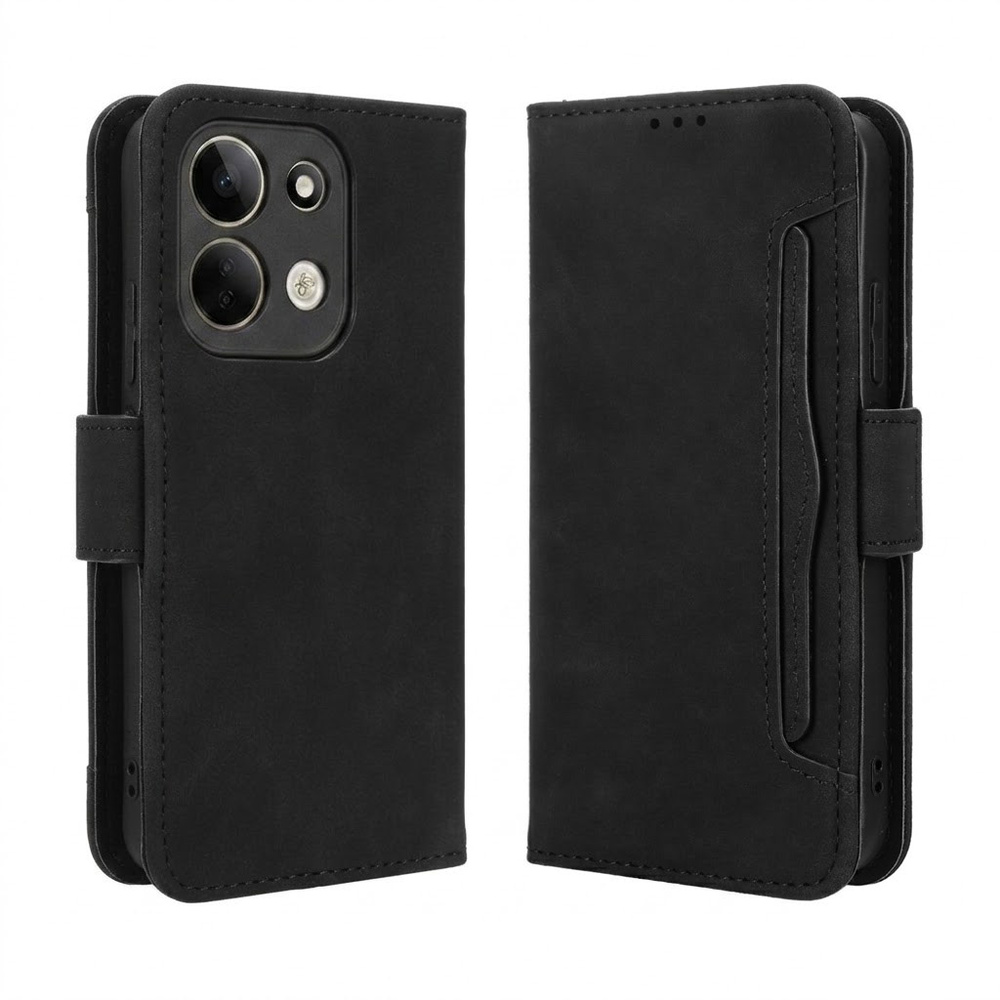 Klapphülle Für Xiaomi Redmi 17 4g/5g, Mit Kartenfach, Schwarz