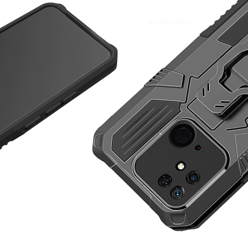 Hybrid-schutzhülle Mit Integriertem Ständer Für Xiaomi Redmi 10c, Schwarz