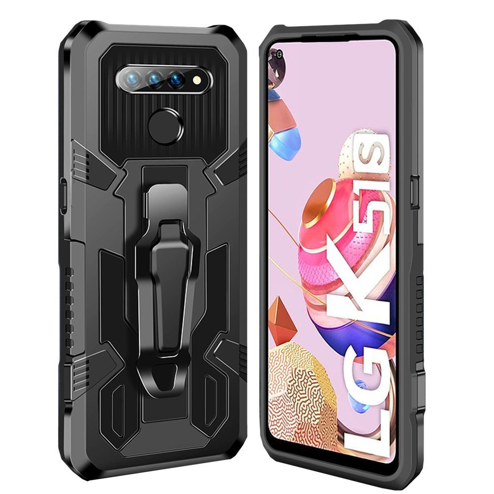 Hybrid-schutzhülle Mit Ständer Für Lg K41s / K51s, Schwarz