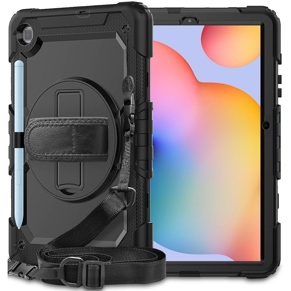 Schutzhülle Für Samsung Galaxy Tab S6 Lite 10,4" (2020/2022/2024), 360°-schutz Mit Stifthalterung, Schwarz