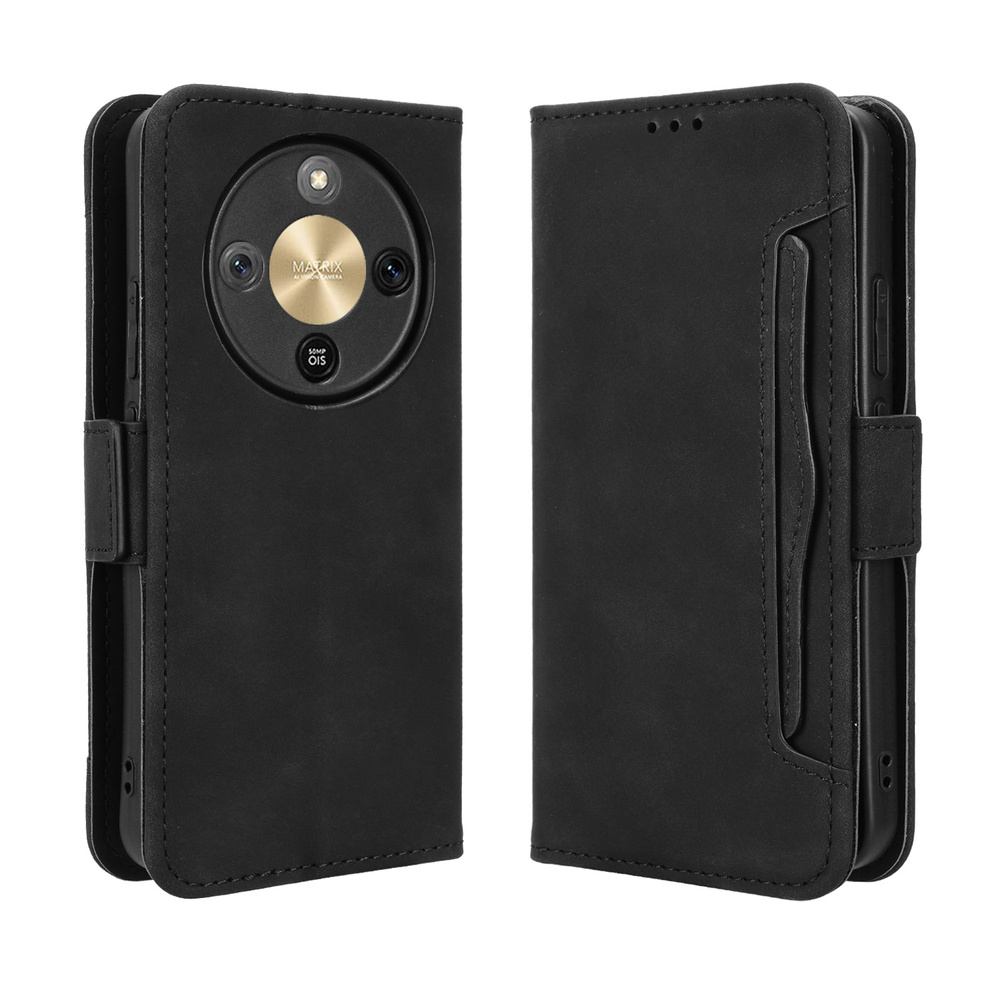 Klapphülle Für Honor Magic 8 Lite, Mit Kartenfach, Schwarz