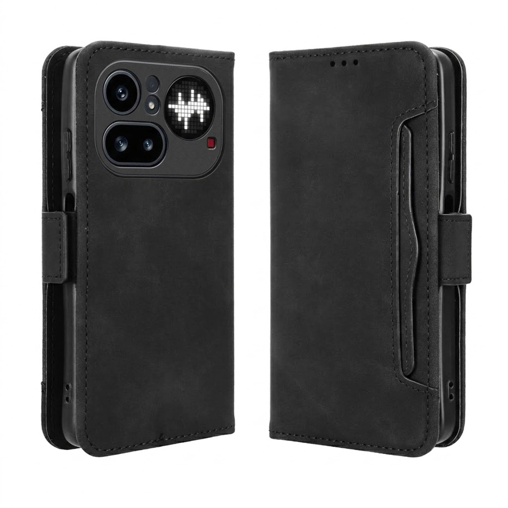 Klapphülle Für Nothing Phone (4a) Pro, Mit Kartenfach, Schwarz