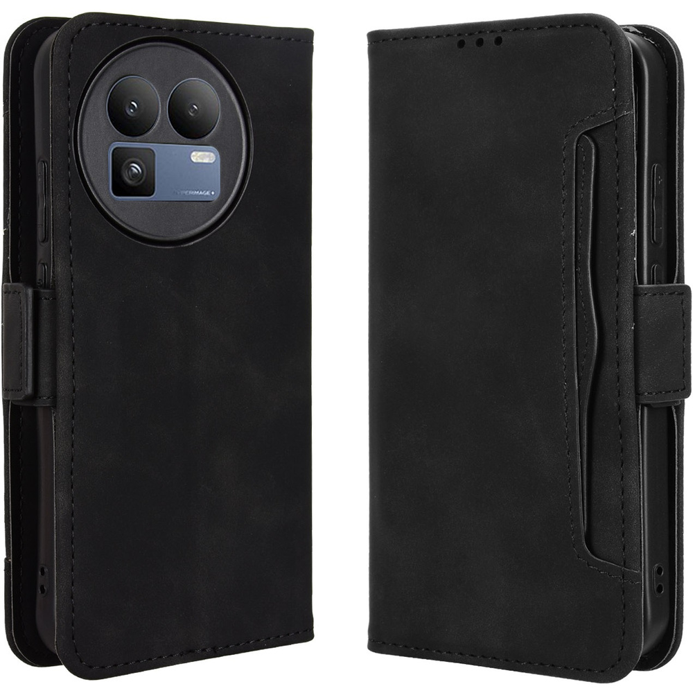 Realme Gt 8 Pro Flip Case, Kartensteckplatz, Schwarz