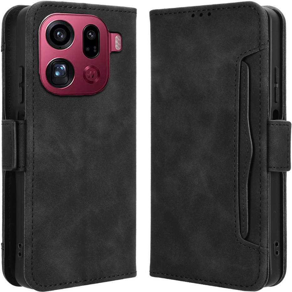 Klapphülle Für Oppo Find X9 Pro, Mit Kartenfach, Schwarz