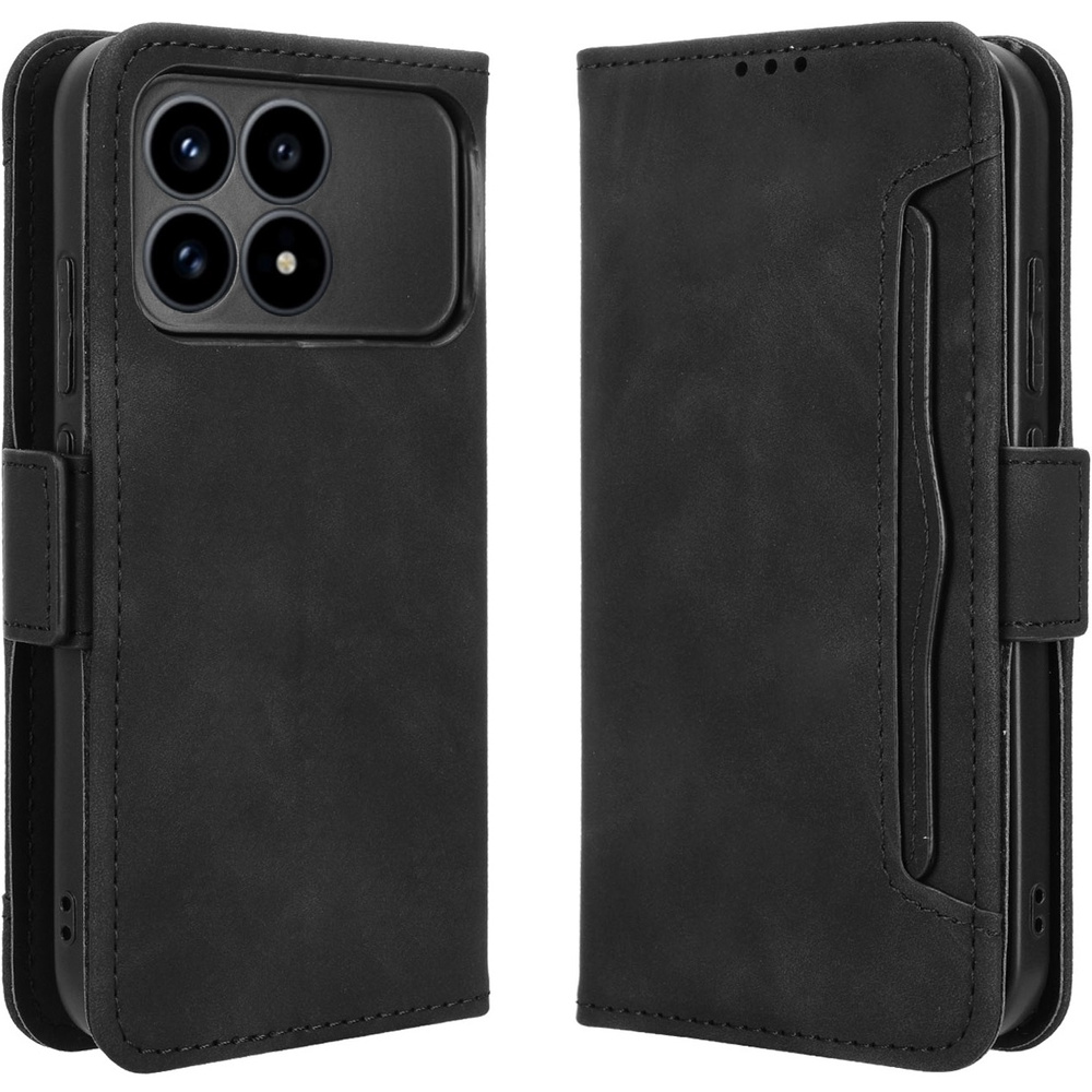 Flip-case Für Xiaomi Poco F8 Pro, Mit Kartenfach, Schwarz