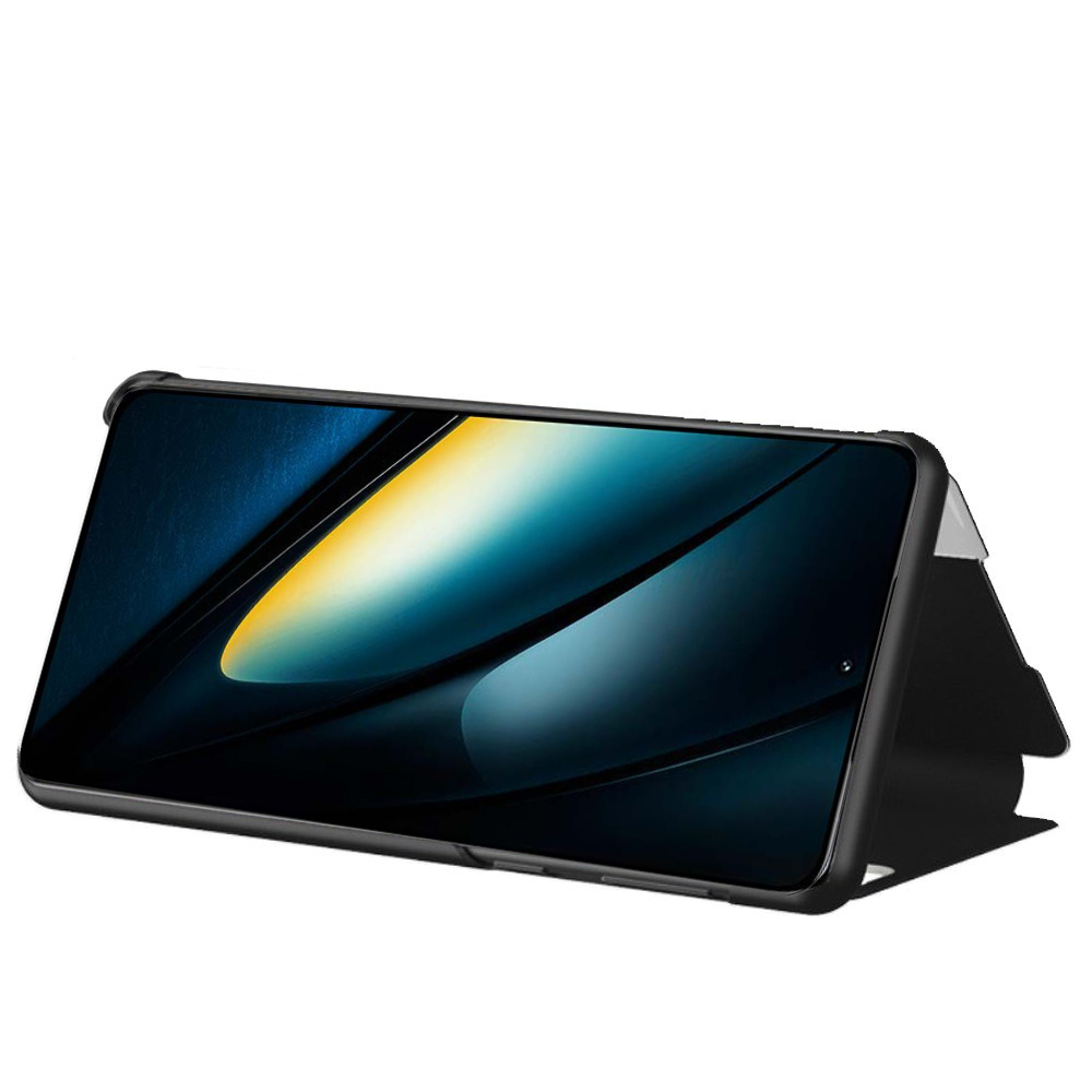 Flip-case Für Xiaomi Poco F6 Pro, Seitenansicht, Schwarz