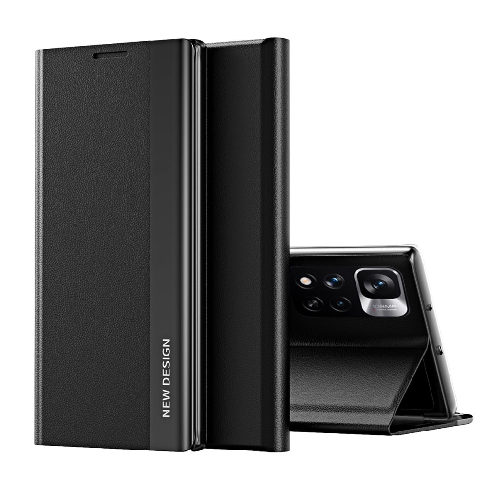 Klapphülle Für Xiaomi Poco M4 Pro 5g / Redmi Note 11s 5g, Seitlich Magnetisch, Schwarz