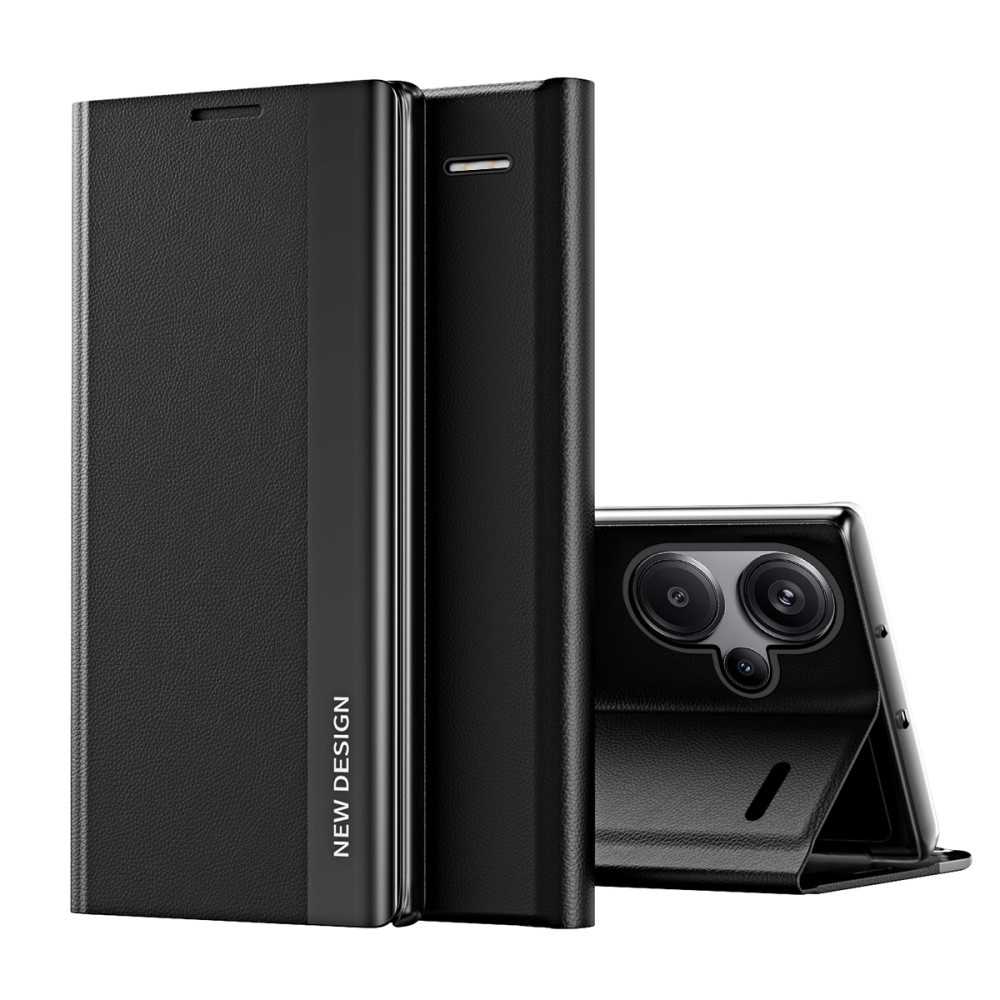 Klapphülle Für Xiaomi Redmi Note 13 Pro+, Seitlich Magnetisch, Schwarz
