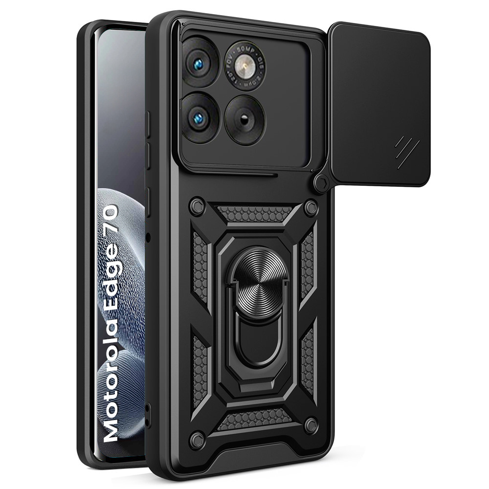 Gepanzerte Schutzhülle Für Motorola Edge 70, Camshield Slide, Schwarz